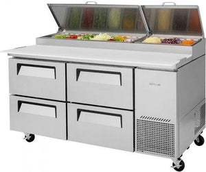 Turbo Air - 67" Pizza Prep Table with 4 Drawers - TPR-67SD-D4-N