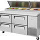 Turbo Air - 67" Pizza Prep Table with 4 Drawers - TPR-67SD-D4-N