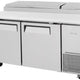 Turbo Air - 67" Super Deluxe Refrigerated Pizza Prep Table with 2 Solid Doors - TPR-67SD-N