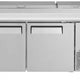 Turbo Air - 67" Super Deluxe Refrigerated Pizza Prep Table with 2 Solid Doors - TPR-67SD-N