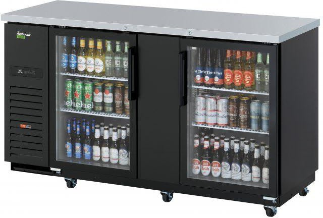 Turbo Air - 69" Super Deluxe Back Bar Cooler with 2 Glass Doors - TBB-3SGD-N