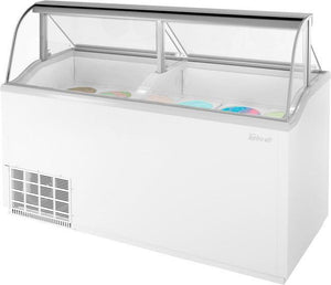 Turbo Air - 70" White Low Curved Glass Ice Cream Dipping Cabinet - TIDC-70W-N