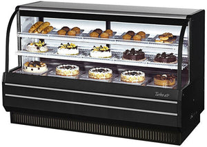 Turbo Air - 72" Black Curved Glass Refrigerated and Dry Two Section Bakery Display Case - TCGB-72CO-B-N