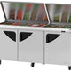 Turbo Air - 72" Mega Top Refrigerated Sandwich Prep Table with Flat Lid and 3 Doors - TST-72SD-30-N-FL