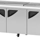 Turbo Air - 72" Mega Top Refrigerated Sandwich Prep Table with Flat Lid and 3 Doors - TST-72SD-30-N-FL