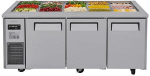 Turbo Air - 72" Stainless Steel Refrigerated Buffet Display Table With Three Solid Doors - JBT-72-N