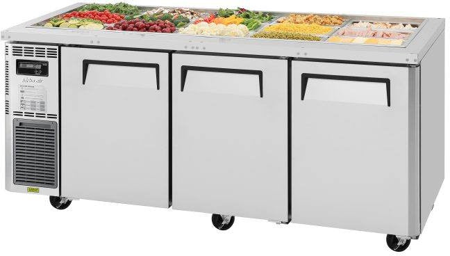 Turbo Air - 72" Stainless Steel Refrigerated Buffet Display Table With Three Solid Doors - JBT-72-N