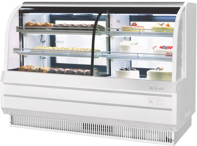 Turbo Air - 72" White Curved Glass Refrigerated and Dry Two Section Bakery Display Case - TCGB-72CO-W-N