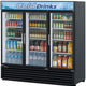 Turbo Air - 78" Black Three Section Glass Door Merchandising Refrigerator - TGM-72RSB-N