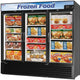 Turbo Air - 82" Black 3 Swing Glass Door Merchandising Freezer - TGF-72FB-N