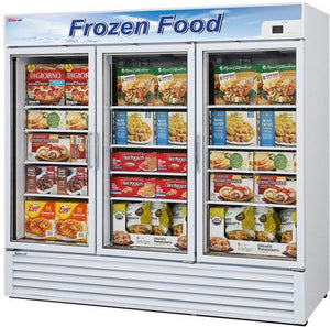 Turbo Air - 82" White 3 Swing Glass Door Merchandising Freezer - TGF-72F-N