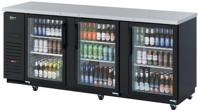 Turbo Air - 90" Super Deluxe Back Bar Cooler with 3 Glass Doors - TBB-4SGD-N