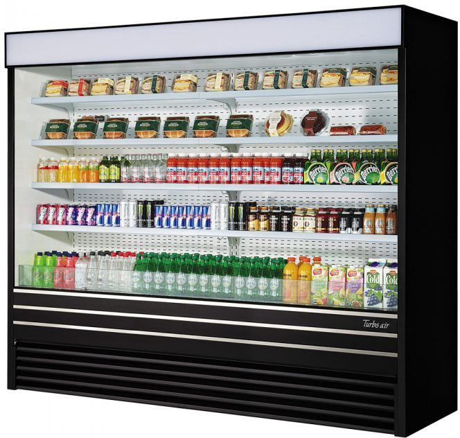 Turbo Air - 93" Black Air Curtain Vertical Display Case - TOM-96EB-N