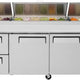 Turbo Air - 93" Pizza Prep Table with 2 Doors and 2 Drawers - TPR-93SD-D2-N