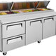 Turbo Air - 93" Pizza Prep Table with 2 Doors and 2 Drawers - TPR-93SD-D2-N