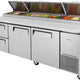 Turbo Air - 93" Pizza Prep Table with 2 Doors and 2 Drawers - TPR-93SD-D2-N