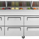 Turbo Air - 93" Pizza Prep Table with 6 Drawers - TPR-93SD-D6-N