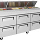 Turbo Air - 93" Pizza Prep Table with 6 Drawers - TPR-93SD-D6-N