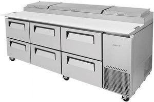 Turbo Air - 93" Pizza Prep Table with 6 Drawers - TPR-93SD-D6-N