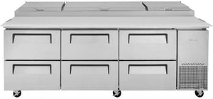 Turbo Air - 93" Pizza Prep Table with 6 Drawers - TPR-93SD-D6-N