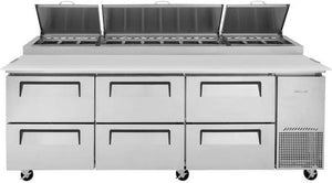 Turbo Air - 93" Pizza Prep Table with 6 Drawers - TPR-93SD-D6-N