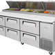 Turbo Air - 93" Pizza Prep Table with 6 Drawers - TPR-93SD-D6-N