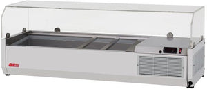 Turbo Air - E-Line 47" Stainless Steel Refrigerated Countertop Salad Prep Table with Clear Hood - CTST-1200G-13-N