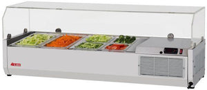 Turbo Air - E-Line 47" Stainless Steel Refrigerated Countertop Salad Prep Table with Clear Hood - CTST-1200G-13-N