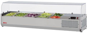 Turbo Air - E-Line 48" Stainless Steel Refrigerated Countertop Salad Prep Table with Clear Hood - CTST-1200G-N