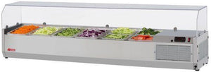 Turbo Air - E-Line 60" Stainless Steel Refrigerated Countertop Salad Prep Table with Clear Hood - CTST-1500G-N