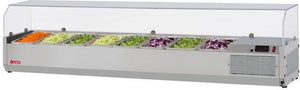 Turbo Air - E-Line 72" Stainless Steel Refrigerated Countertop Salad Prep Table with Clear Hood - CTST-1800G-N