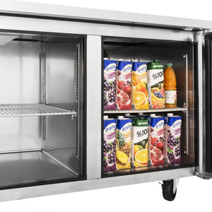 Turbo Air - J Series 60" Narrow Undercounter Refrigerator with Side Mounted Compressor and 2 Solid Doors - JUR-60S-N6