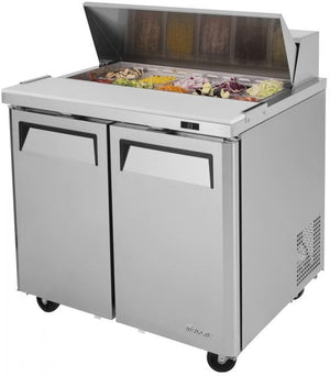 Turbo Air - M3 Series 36" 2 Door Stainless Steel Refrigerated Sandwich Prep Table - MST-36-N6