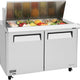 Turbo Air - M3 Series 48" Mega Top Stainless Steel Refrigerated Sandwich Prep Table with 2 Doors - MST-48-18-N