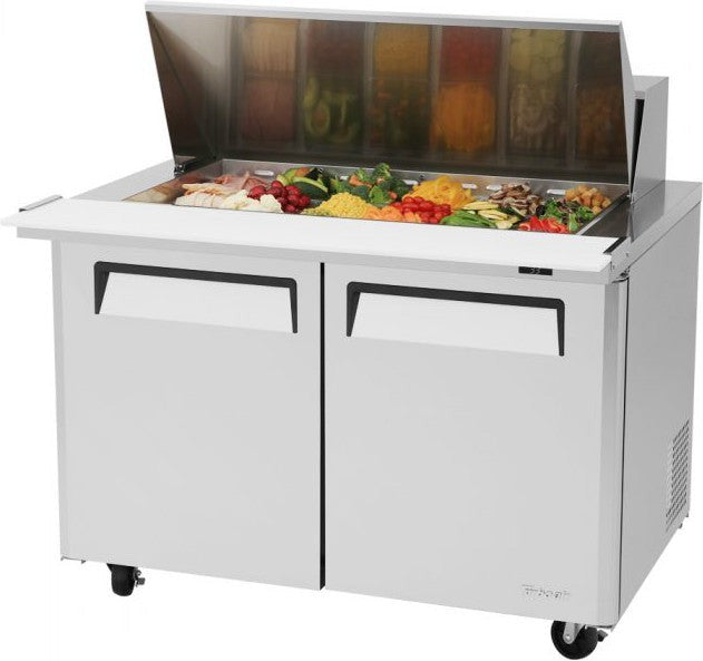 Turbo Air - M3 Series 48" Mega Top Stainless Steel Refrigerated Sandwich Prep Table with 2 Doors - MST-48-18-N