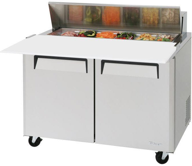 Turbo Air - M3 Series 48" Stainless Steel Refrigerated Sandwich Prep Table with 2 Doors - MST-48-12-N