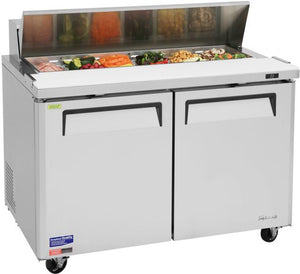 Turbo Air - M3 Series 48" Stainless Steel Refrigerated Sandwich Prep Table with 2 Doors - MST-48-N