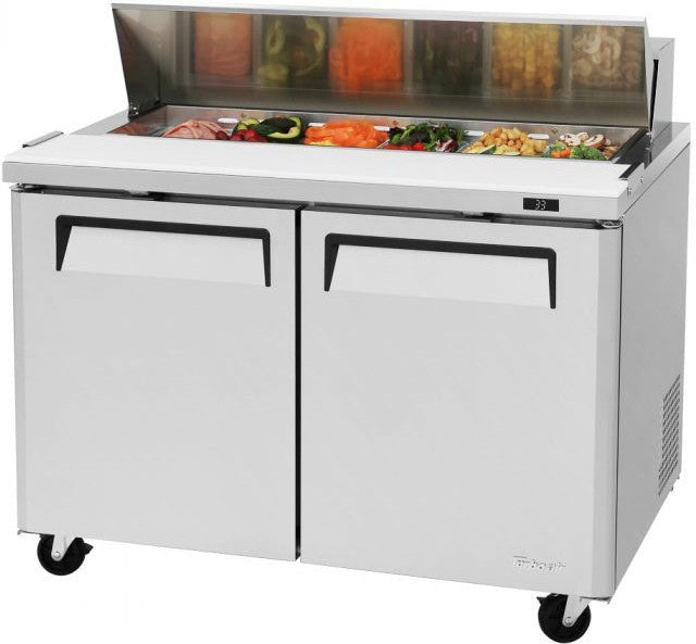 Turbo Air - M3 Series 48" Stainless Steel Refrigerated Sandwich Prep Table with 2 Doors - MST-48-N