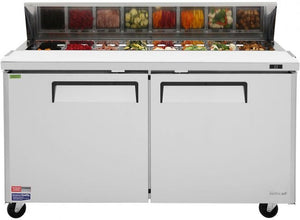 Turbo Air - M3 Series 60" Stainless Steel Refrigerated Sandwich Prep Table with 2 Doors - MST-60-N