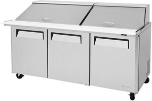 Turbo Air - M3 Series 72" Mega Top Stainless Steel Refrigerated Sandwich Prep Table with 3 Doors - MST-72-30-N