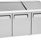 Turbo Air - M3 Series 72" Mega Top Stainless Steel Refrigerated Sandwich Prep Table with 3 Doors - MST-72-30-N