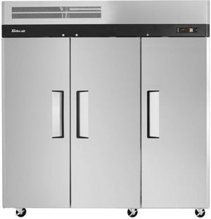 Turbo Air - M3 Series 78" Solid Door Stainless Steel Reach-In Refrigerator with 3 Solid Doors - M3R72-3-N