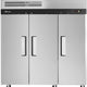 Turbo Air - M3 Series 78" Solid Door Stainless Steel Reach-In Refrigerator with 3 Solid Doors - M3R72-3-N