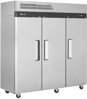 Turbo Air - M3 Series 78" Solid Door Stainless Steel Reach-In Refrigerator with 3 Solid Doors - M3R72-3-N