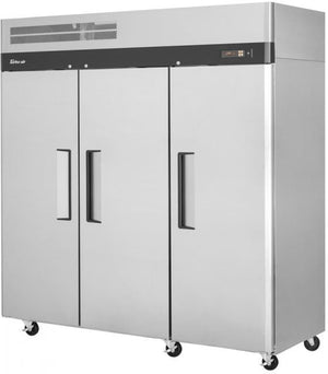 Turbo Air - M3 Series 78" Solid Door Stainless Steel Reach-In Refrigerator with 3 Solid Doors - M3R72-3-N