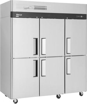 Turbo Air - M3 Series 78" Solid Door Stainless Steel Reach-In Refrigerator with 6 Solid Half-Doors - M3R72-6-N