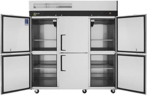 Turbo Air - M3 Series 78" Solid Door Stainless Steel Reach-In Refrigerator with 6 Solid Half-Doors - M3R72-6-N