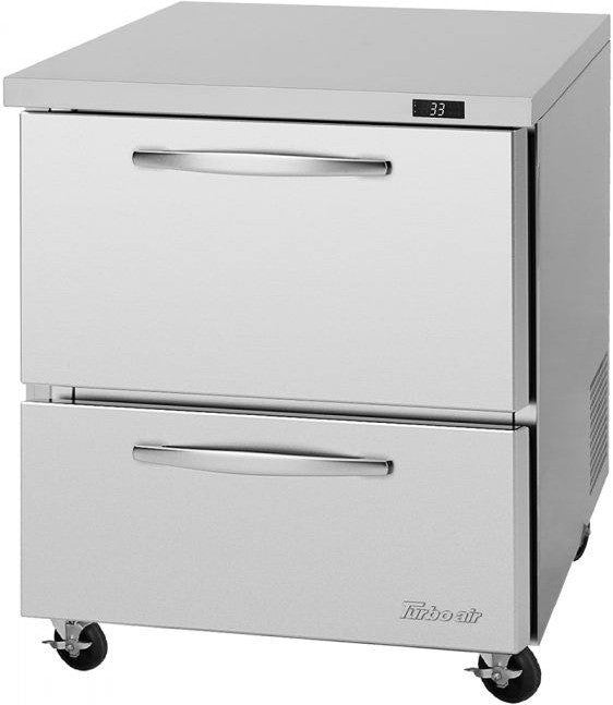 Turbo Air - PRO Series 27.5" Undercounter Refrigerator with 2 Drawers - PUR-28-D2-N