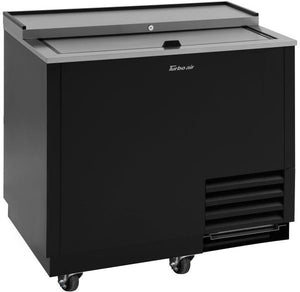 Turbo Air - Super Deluxe 36" Black Glass Chiller & Froster with 1 Stainless Steel Lid - TBC-36SB-GF-N