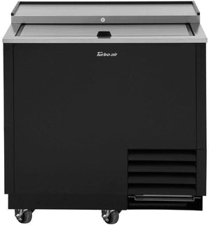 Turbo Air - Super Deluxe 36" Black Glass Chiller & Froster with 1 Stainless Steel Lid - TBC-36SB-GF-N